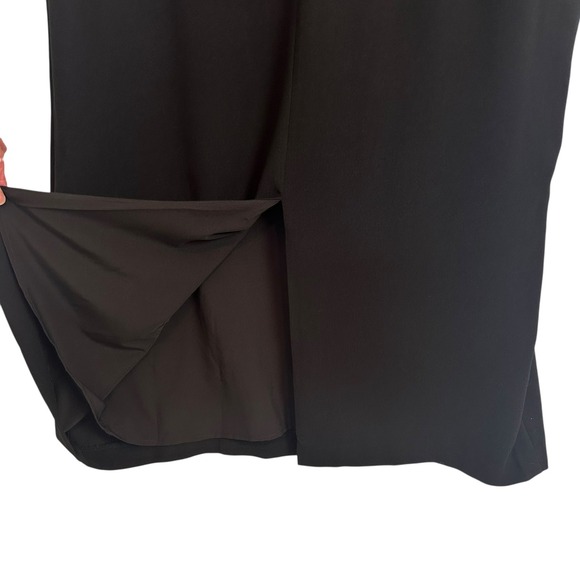 Pomander Place Black Cape Leah Dress 14 Formal Midi Classic Minimalist Capsule - Picture 13 of 14